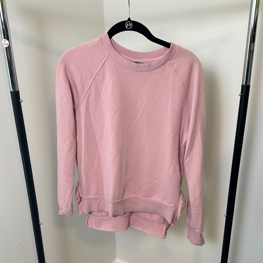 Who What Wear Ruffle Detail Crew Neck Cozy Sweatshirt Size Small